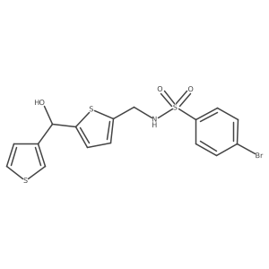 4-bromo-N-((5-(hydroxy(thiophen-3-yl)methyl)thiophen-2-yl)methyl)benzenesulfonamide结构式