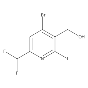 (4-Bromo-6-(difluoromethyl)-2-iodopyridin-3-yl)methanol Structure