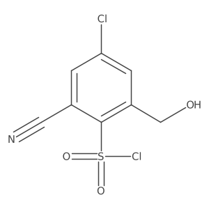 4-Chloro-2-cyano-6-(hydroxymethyl)benzene-1-sulfonyl chloride Structure