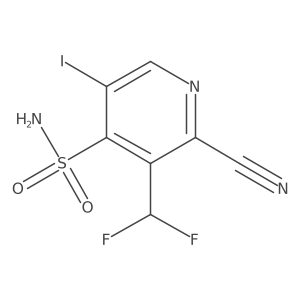 2-Cyano-3-(difluoromethyl)-5-iodopyridine-4-sulfonamide结构式