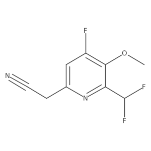 2-(Difluoromethyl)-4-fluoro-3-methoxypyridine-6-acetonitrile Structure
