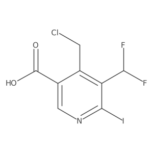 4-(Chloromethyl)-5-(difluoromethyl)-6-iodonicotinic acid结构式