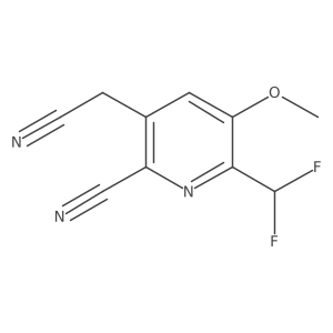 3-(Cyanomethyl)-6-(difluoromethyl)-5-methoxypicolinonitrile结构式