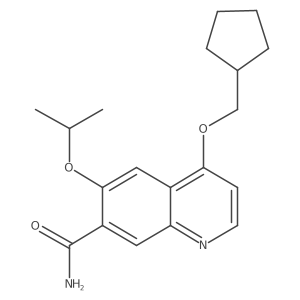 4-(Cyclopentylmethoxy)-6-(1-methylethoxy)-7-quinolinecarboxamide Structure