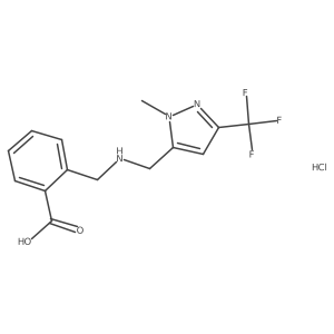 2-[[[2-Methyl-5-(trifluoromethyl)pyrazol-3-yl]methylamino]methyl]benzoic acid;hydrochloride结构式