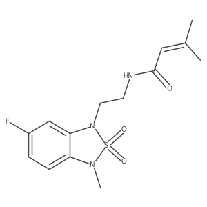 N-(2-(6-fluoro-3-methyl-2,2-dioxidobenzo[c][1,2,5]thiadiazol-1(3H)-yl)ethyl)-3-methylbut-2-enamide结构式