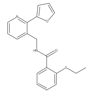 2-(ethylthio)-N-((2-(furan-2-yl)pyridin-3-yl)methyl)benzamide结构式