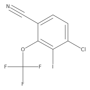 4-Chloro-3-iodo-2-(trifluoromethoxy)benzonitrile结构式