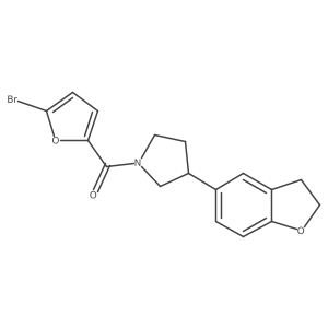 1-(5-Bromofuran-2-carbonyl)-3-(2,3-dihydro-1-benzofuran-5-yl)pyrrolidine结构式