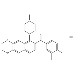 3-(3,4-Dimethylbenzoyl)-6,7-dimethoxy-4-(4-methylpiperazin-1-yl)quinoline hydrochloride结构式