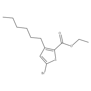 Ethyl 5-bromo-3-hexylthiophene-2-carboxylate结构式