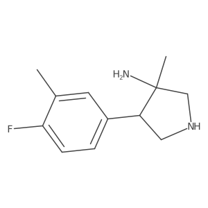 rac-(3R,4S)-4-(4-fluoro-3-methylphenyl)-3-methylpyrrolidin-3-amine结构式