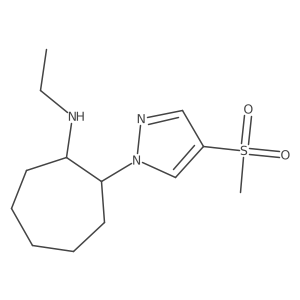 N-ethyl-2-(4-methanesulfonyl-1H-pyrazol-1-yl)cycloheptan-1-amine Structure