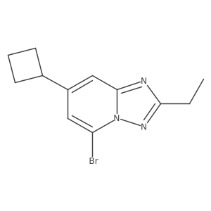 5-Bromo-7-cyclobutyl-2-ethyl-[1,2,4]triazolo[1,5-a]pyridine结构式