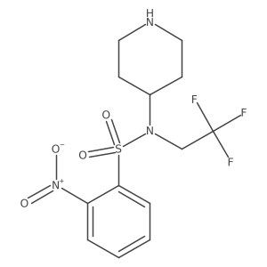 2-nitro-N-(piperidin-4-yl)-N-(2,2,2-trifluoroethyl)benzene-1-sulfonamide结构式