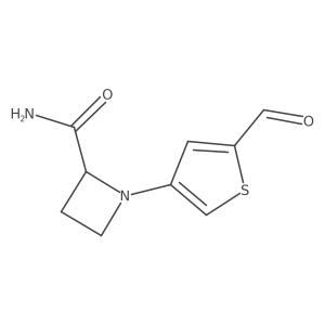 1-(5-Formylthiophen-3-yl)azetidine-2-carboxamide结构式