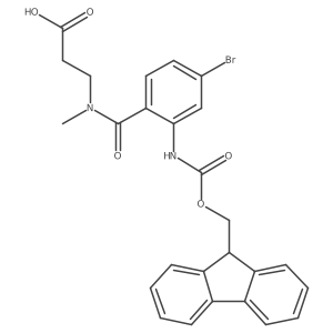 3-{1-[4-bromo-2-({[(9H-fluoren-9-yl)methoxy]carbonyl}amino)phenyl]-N-methylformamido}propanoic acid结构式