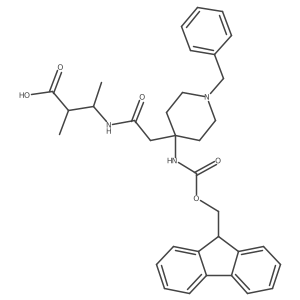 3-{2-[1-benzyl-4-({[(9H-fluoren-9-yl)methoxy]carbonyl}amino)piperidin-4-yl]acetamido}-2-methylbutanoic acid Structure