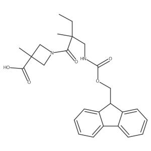 1-{2-[({[(9H-fluoren-9-yl)methoxy]carbonyl}amino)methyl]-2-methylbutanoyl}-3-methylazetidine-3-carboxylic acid Structure