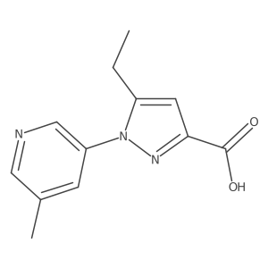 5-ethyl-1-(5-methylpyridin-3-yl)-1H-pyrazole-3-carboxylic acid结构式
