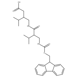 3-({2-[({[(9H-fluoren-9-yl)methoxy]carbonyl}amino)methyl]-3-methylbutanamido}methyl)-4-methylpentanoic acid Structure