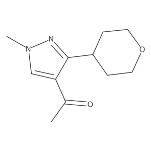 1-(1-Methyl-3-(tetrahydro-2H-pyran-4-yl)-1H-pyrazol-4-yl)ethan-1-one结构式