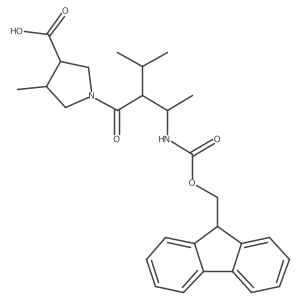 rac-(3R,4R)-1-[3-({[(9H-fluoren-9-yl)methoxy]carbonyl}amino)-2-(propan-2-yl)butanoyl]-4-methylpyrrolidine-3-carboxylic acid Structure