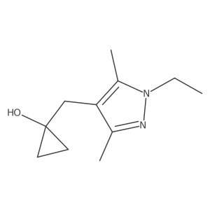 1-[(1-ethyl-3,5-dimethyl-1H-pyrazol-4-yl)methyl]cyclopropan-1-ol结构式