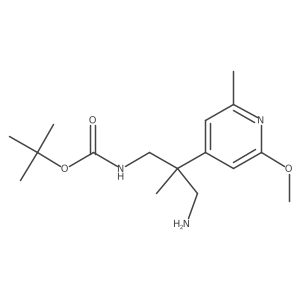 tert-butyl N-[3-amino-2-(2-methoxy-6-methylpyridin-4-yl)-2-methylpropyl]carbamate Structure