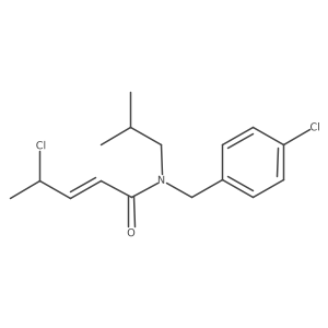 (2e)-4-Chloro-n-[(4-chlorophenyl)methyl]-n-(2-methylpropyl)pent-2-enamide结构式