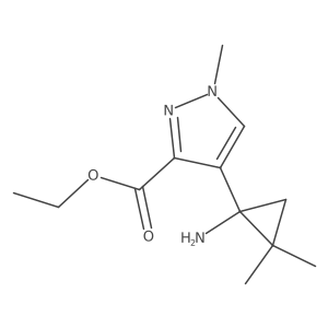 ethyl 4-(1-amino-2,2-dimethylcyclopropyl)-1-methyl-1H-pyrazole-3-carboxylate结构式