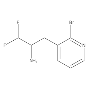 3-(2-Bromopyridin-3-yl)-1,1-difluoropropan-2-amine结构式