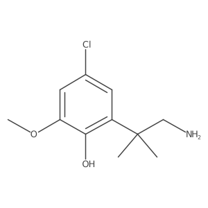 2-(1-Amino-2-methylpropan-2-yl)-4-chloro-6-methoxyphenol结构式