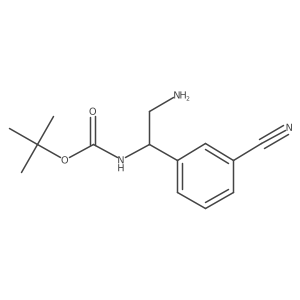 tert-butyl N-[2-amino-1-(3-cyanophenyl)ethyl]carbamate结构式