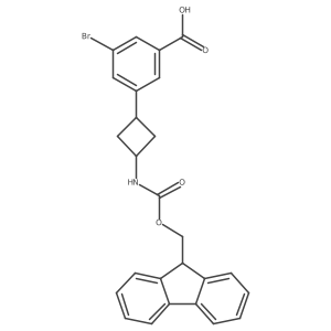 3-bromo-5-[(1r,3r)-3-({[(9H-fluoren-9-yl)methoxy]carbonyl}amino)cyclobutyl]benzoic acid Structure