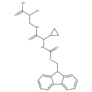 (2S)-3-[2-cyclopropyl-2-({[(9H-fluoren-9-yl)methoxy]carbonyl}amino)acetamido]-2-hydroxypropanoic acid Structure