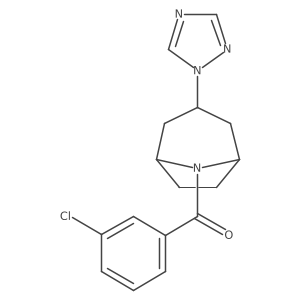 8-(3-chlorobenzoyl)-3-(1H-1,2,4-triazol-1-yl)-8-azabicyclo[3.2.1]octane结构式