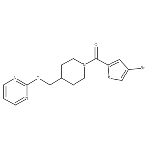 2-{[1-(4-Bromothiophene-2-carbonyl)piperidin-4-yl]methoxy}pyrimidine结构式