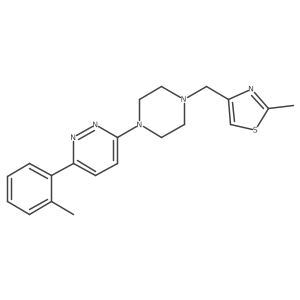 3-{4-[(2-Methyl-1,3-thiazol-4-yl)methyl]piperazin-1-yl}-6-(2-methylphenyl)pyridazine结构式