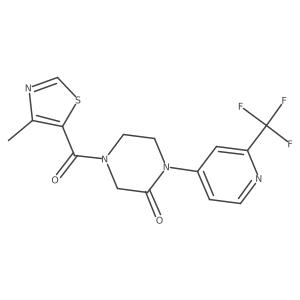 4-(4-Methyl-1,3-thiazole-5-carbonyl)-1-[2-(trifluoromethyl)pyridin-4-yl]piperazin-2-one Structure