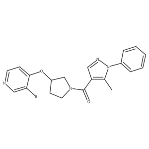 3-bromo-4-{[1-(5-methyl-1-phenyl-1H-pyrazole-4-carbonyl)pyrrolidin-3-yl]oxy}pyridine Structure