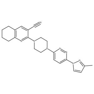 2-{4-[6-(3-methyl-1H-pyrazol-1-yl)pyridazin-3-yl]piperazin-1-yl}-5,6,7,8-tetrahydroquinoline-3-carbonitrile Structure