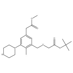 Tert-butyl 2-{[5-(2-methoxy-2-oxoethyl)-2-methyl-3-(piperazin-1-yl)phenyl]methoxy}acetate Structure