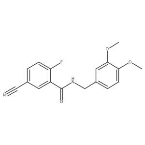 5-cyano-N-[(3,4-dimethoxyphenyl)methyl]-2-fluorobenzamide结构式