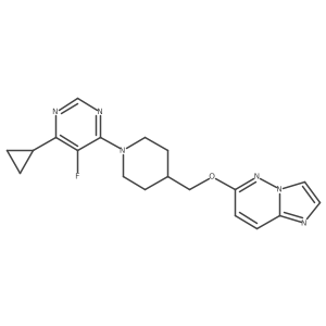 4-Cyclopropyl-5-fluoro-6-[4-({imidazo[1,2-b]pyridazin-6-yloxy}methyl)piperidin-1-yl]pyrimidine Structure