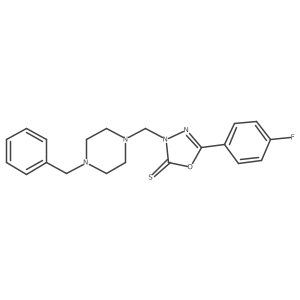 3-[(4-Benzylpiperazin-1-yl)methyl]-5-(4-fluorophenyl)-2,3-dihydro-1,3,4-oxadiazole-2-thione Structure