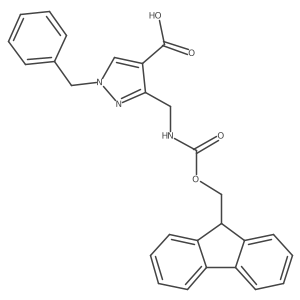 1-benzyl-3-[({[(9H-fluoren-9-yl)methoxy]carbonyl}amino)methyl]-1H-pyrazole-4-carboxylic acid Structure