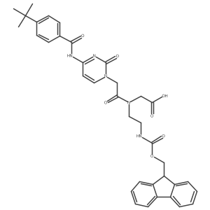 2-(N-(2-((((9H-Fluoren-9-yl)methoxy)carbonyl)amino)ethyl)-2-(4-(4-(tert-butyl)benzamido)-2-oxopyrimidin-1(2H)-yl)acetamido)acetic acid Structure