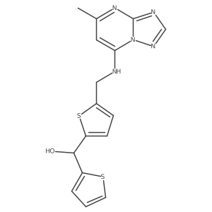 {5-[({5-Methyl-[1,2,4]triazolo[1,5-a]pyrimidin-7-yl}amino)methyl]thiophen-2-yl}(thiophen-2-yl)methanol Structure