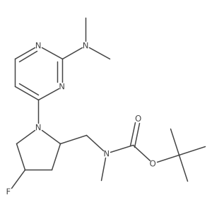 tert-butyl N-{[(2S,4S)-1-[2-(dimethylamino)pyrimidin-4-yl]-4-fluoropyrrolidin-2-yl]methyl}-N-methylcarbamate Structure